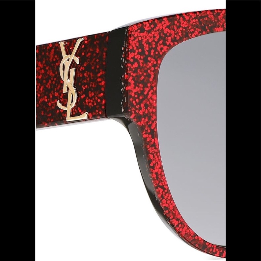 Saint Laurent D Frame Glittered Sunglasses - Picture 2 of 8